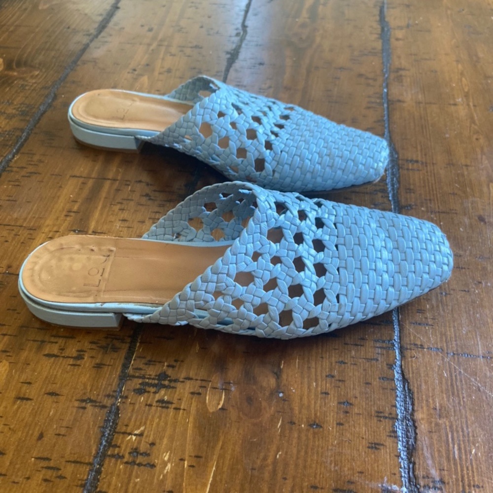LOQ baby blue mules